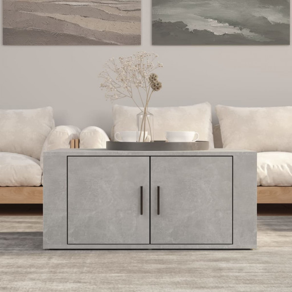 Mesa de centro madera contrachapada gris hormigón 80x50x36 cm D