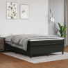 Estrutura de cama 140x190 cm couro artificial preto 1