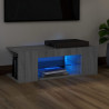 Mueble de TV con luces LED gris Sonoma 90x39x30 cm 1