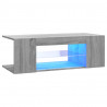 Mueble de TV con luces LED gris Sonoma 90x39x30 cm 2