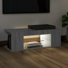 Mueble de TV con luces LED gris Sonoma 90x39x30 cm 5