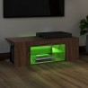 Mueble de TV con luces LED color roble marrón 90x39x30 cm 4