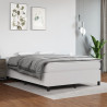 Cama box spring con colchón cuero sintético blanco 140x200cm 1