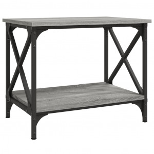 Mesa auxiliar madera contrachapada gris Sonoma 55x38x45 cm H