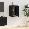 Mueble para TV de pared negro 40x34.5x60 cm 4