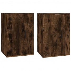 Muebles para TV de pared 2 uds roble ahumado 40x34.5x60 cm H