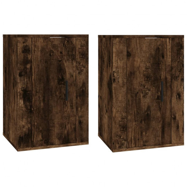 Muebles para TV de pared 2 uds roble ahumado 40x34.5x60 cm M 2