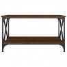 Mesa de centro madera y hierro roble marrón 80x50x45 cm 4