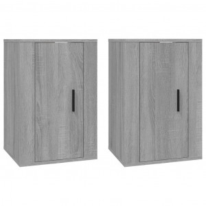 Móveis de TV de parede 2 pcs 40x34.5x60 cm cinzento sonoma H