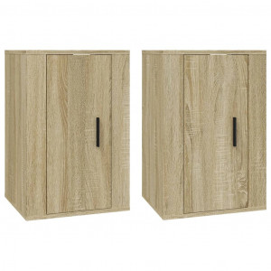 Muebles para TV de pared 2 uds roble Sonoma 40x34.5x60 cm H