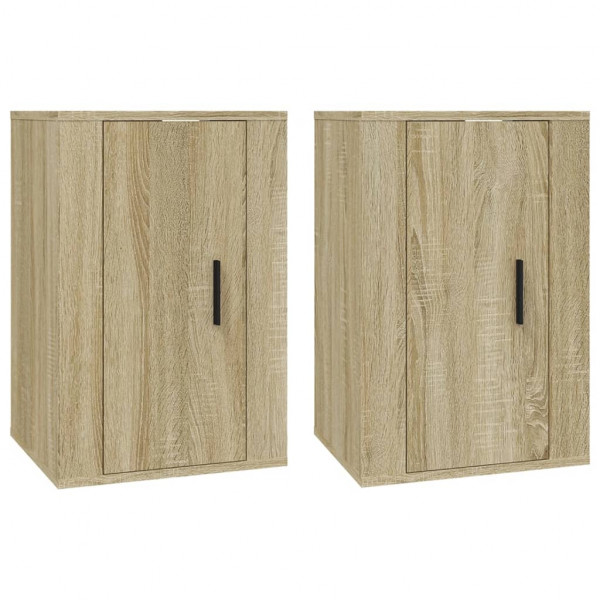 Muebles para TV de pared 2 uds roble Sonoma 40x34.5x60 cm M 2