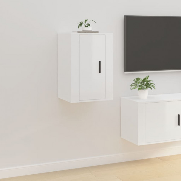 Muebles para TV de pared 2 uds blanco brillante 40x34.5x60 cm M 4