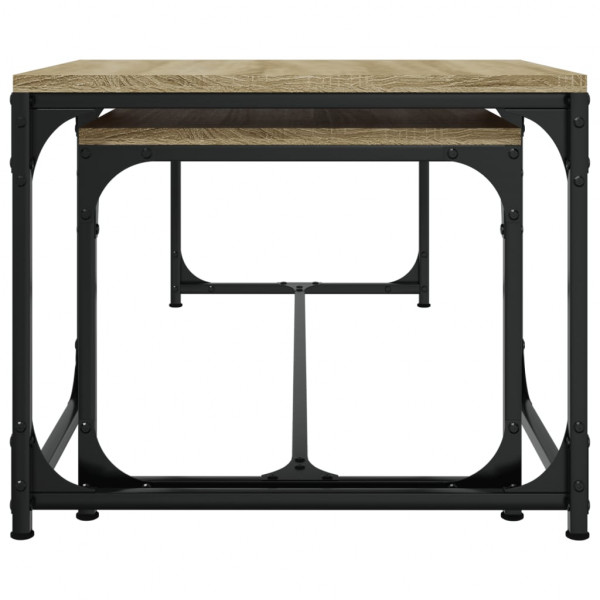 Mesas de centro 2 uds madera contrachapada roble Sonoma M 5