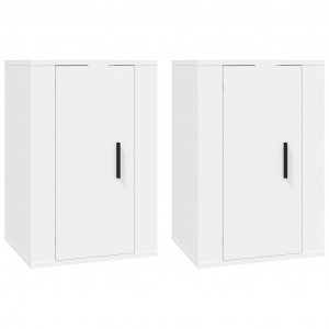 Muebles para TV de pared 2 uds blanco 40x34.5x60 cm H