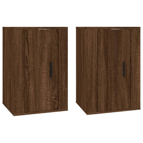 Muebles para TV de pared 2 uds roble marrón 40x34.5x60 cm M 2