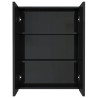 Armário espelhado p/ casa banho 60x15x75 cm MDF preto brilhante 3