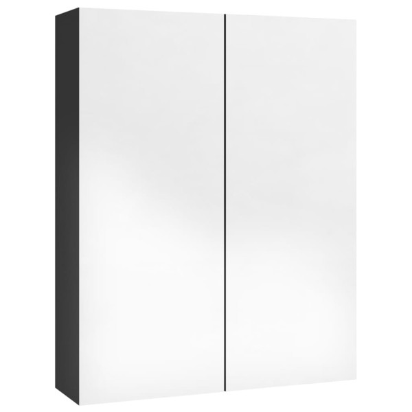 Armario de espejo de baño MDF negro brillante 60x15x75 cm M 4