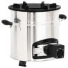 Cocina leña ventilador USB acero inoxidable plata 35.5x26x28 cm 2