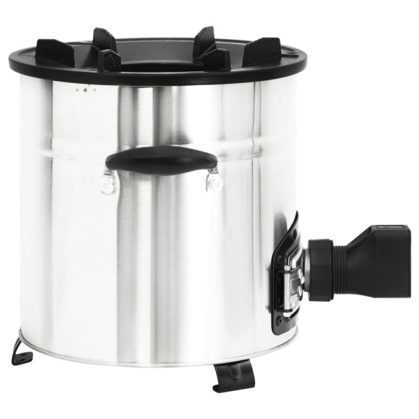 Fogão a lenha c/ ventilador USB 35.5x26x28cm aço inox. prateado M 5