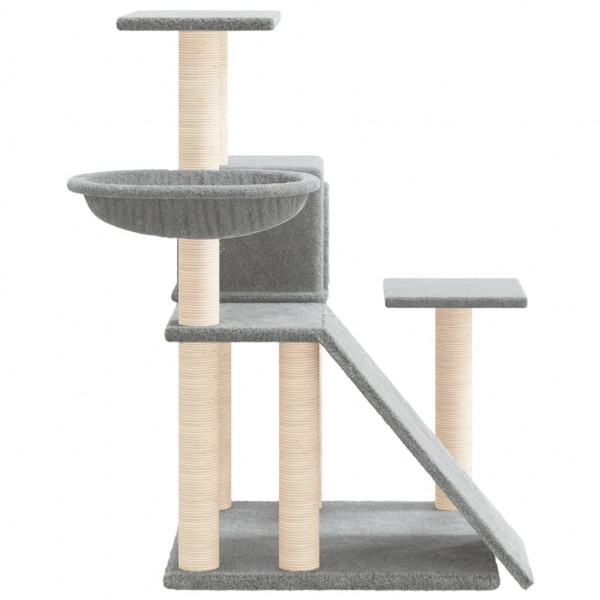 Rascador para gatos con postes de sisal gris claro 82 cm M 4