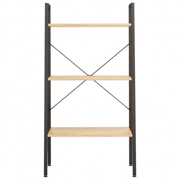 Estante de pé 3 prateleiras 56x35x108 cm castanho-claro e preto M 2