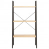 Estante de pé 3 prateleiras 56x35x108 cm castanho-claro e preto 2