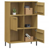 Librería patas de metal OSLO madera maciza marrón 90x35x128.5cm 3