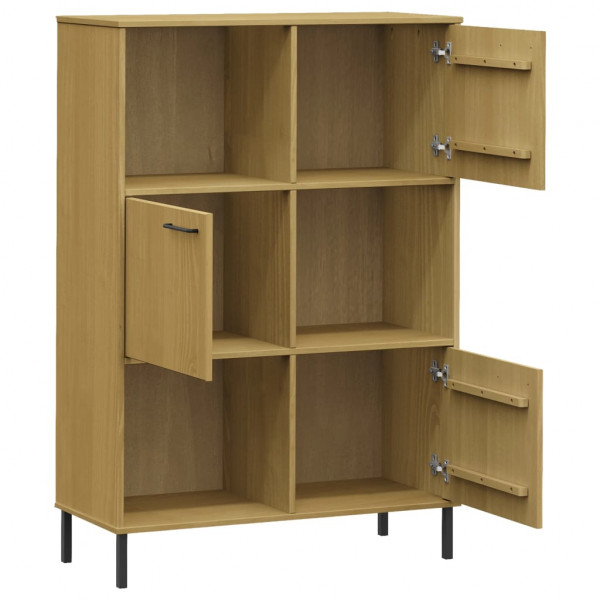 Librería patas de metal OSLO madera maciza marrón 90x35x128.5cm M 5