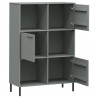 Librería patas de metal OSLO madera maciza gris 90x35x128.5cm 5