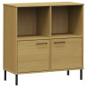 Librería patas de metal OSLO madera maciza marrón 90x35x90.5 cm 2