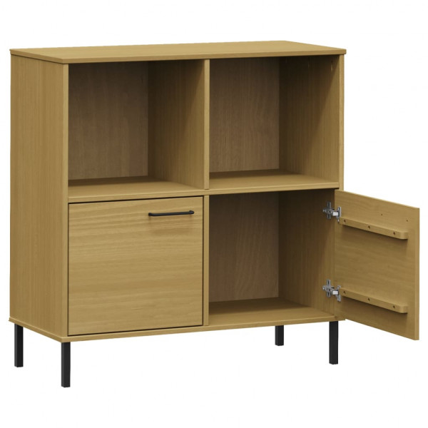 Librería patas de metal OSLO madera maciza marrón 90x35x90.5 cm M 5
