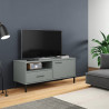 Mueble de TV con patas de metal OSLO madera maciza pino gris 1