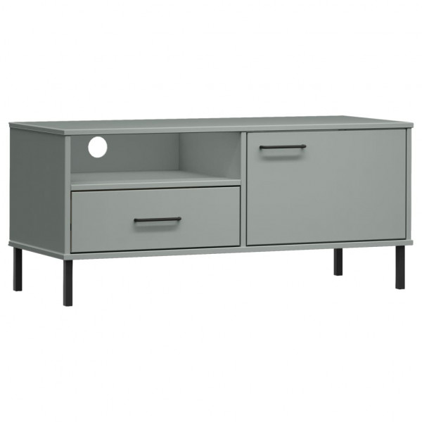 Mueble de TV con patas de metal OSLO madera maciza pino gris M 2
