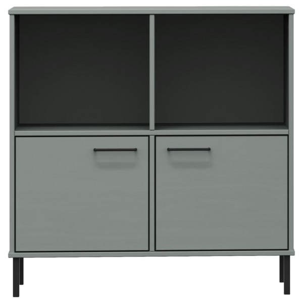 Librería patas de metal OSLO madera maciza gris 90x35x90.5 cm M 4