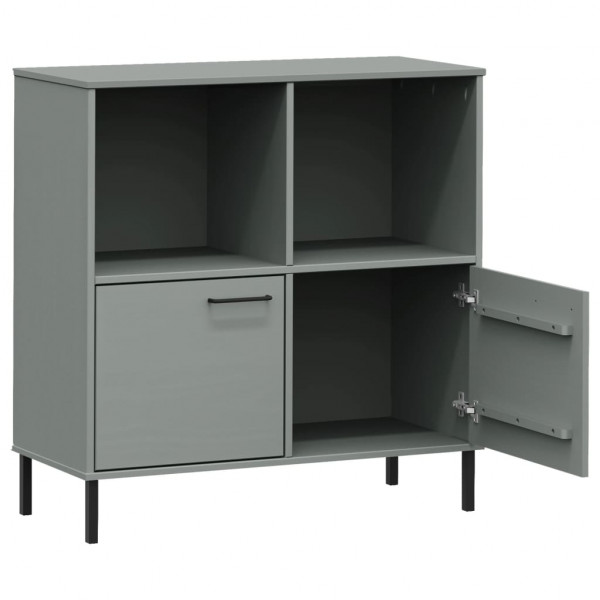 Librería patas de metal OSLO madera maciza gris 90x35x90.5 cm M 5