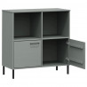 Librería patas de metal OSLO madera maciza gris 90x35x90.5 cm 5
