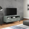 Mueble de TV con patas de metal OSLO madera maciza pino gris 1