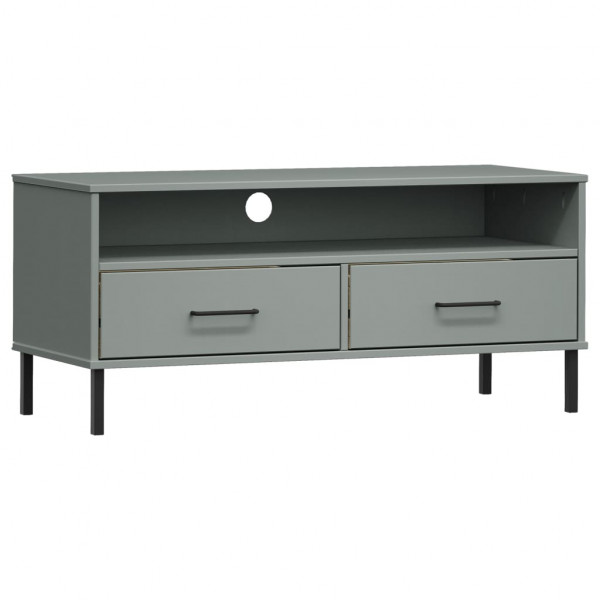 Mueble de TV con patas de metal OSLO madera maciza pino gris M 2
