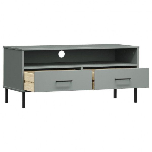 Mueble de TV con patas de metal OSLO madera maciza pino gris M 5