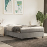 Cama box spring con colchón terciopelo gris claro 140x190 cm 1