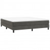 Cama box spring con colchón terciopelo gris oscuro 180x200 cm 3