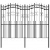 Valla de jardín con punta de lanza acero recubierto negro 222cm 2