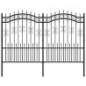 Valla de jardín con punta de lanza acero recubierto negro 190cm 2