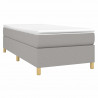 Cama box spring con colchón tela gris claro 90x190 cm 3