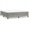 Cama box spring con colchón terciopelo gris claro 180x200 cm 2