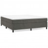 Cama box spring con colchón terciopelo gris oscuro 180x200 cm 2