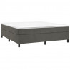 Cama box spring con colchón terciopelo gris oscuro 180x200 cm 3