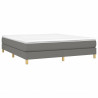 Cama box spring con colchón tela gris oscuro 160x200 cm 3