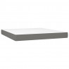 Cama box spring con colchón tela gris oscuro 160x200 cm 5