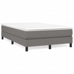 Cama box spring con colchón tela gris oscuro 120x200 cm H